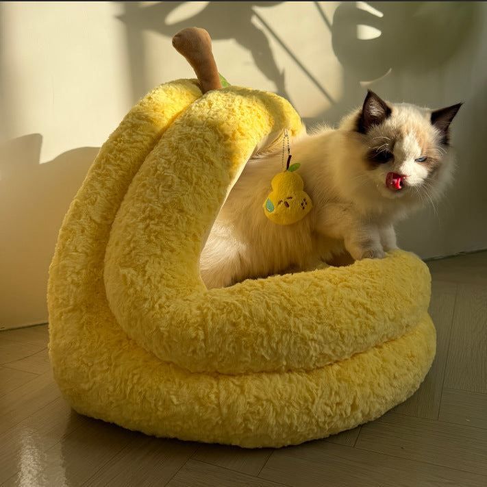 Avocado-Themed Cozy  Cave   Dog Bed