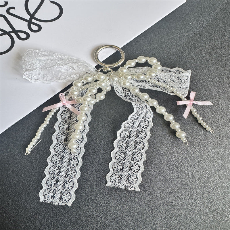 Elegant Lace and Pearl Keychain Kalsten