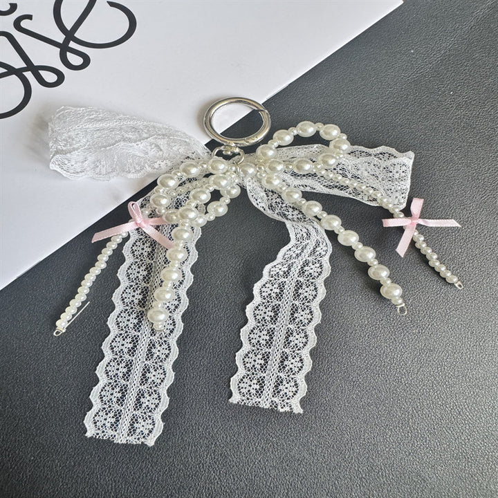 Elegant Lace and Pearl Keychain Kalsten