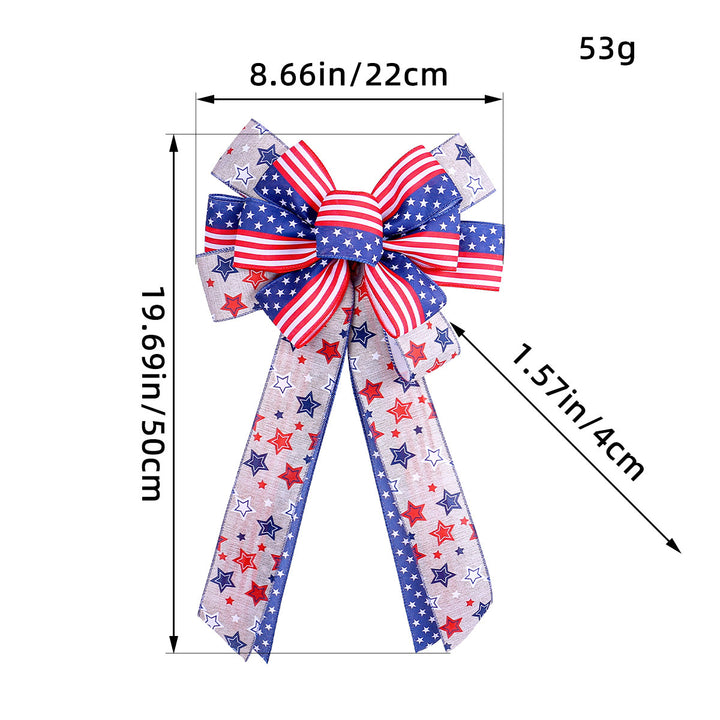 Unisex decorative bow made of sturdy ribbon with star and stripe pattern Kalsten