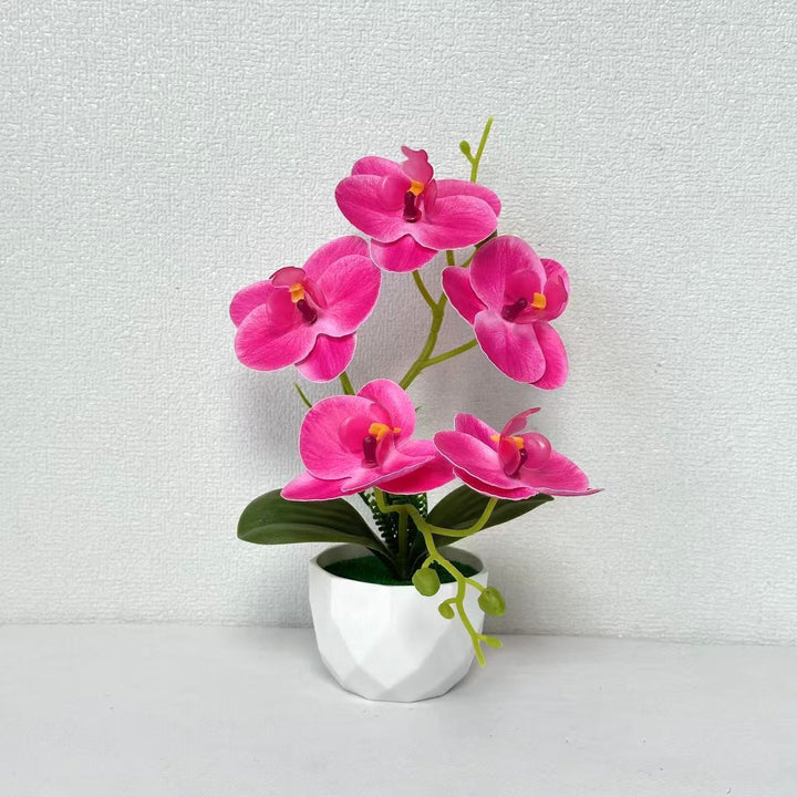 Artificial Orchid Flower Arrangement for Indoor Home Decor Display
