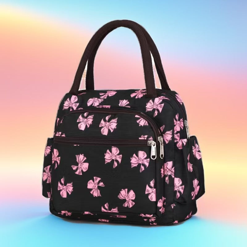 Cat Print Multi-Pocket Tote Bag Kalsten