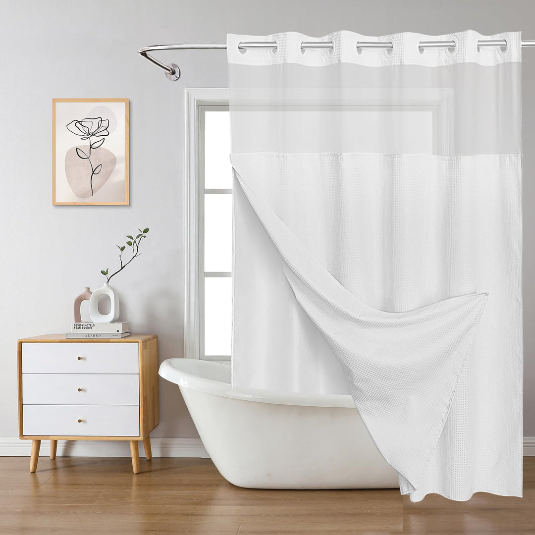 Textured Layered Shower Curtain Kalsten