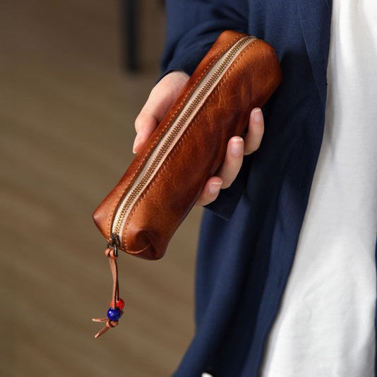 Elegant Leather Pencil Case