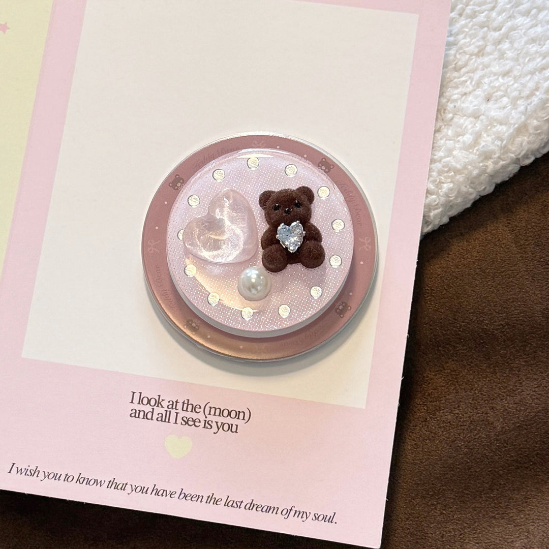 Decorative handheld mirror with bear motif Kalsten
