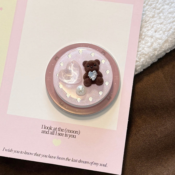 Decorative handheld mirror with bear motif Kalsten