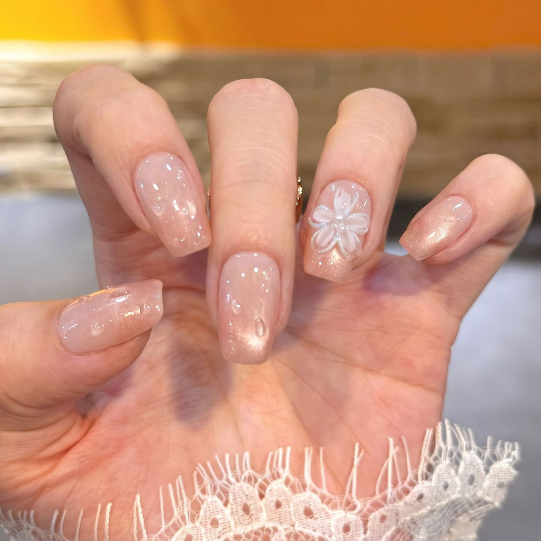Floral Embellished Press-On Nail Set Kalsten