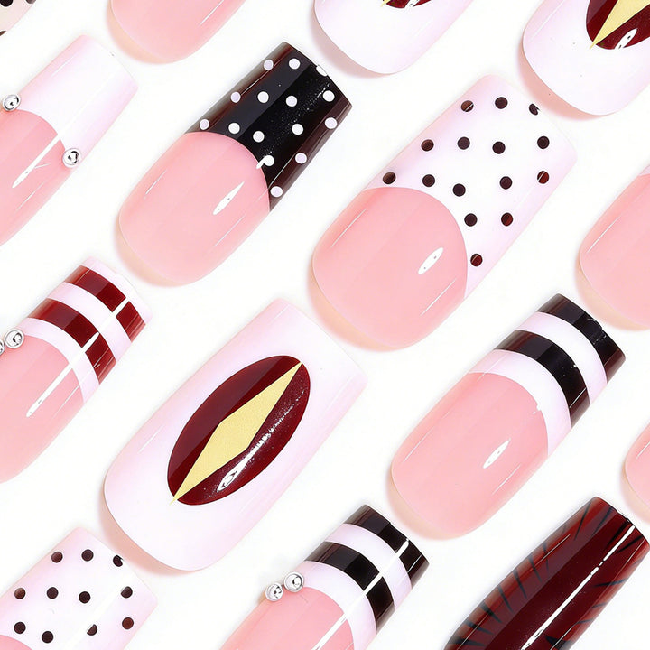 Decorative French Tip Nail Art Extensions Kalsten