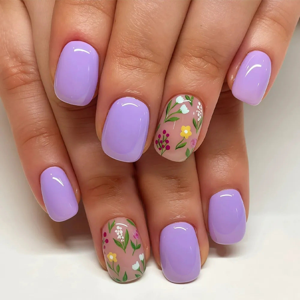 Floral Art Acrylic Nail Design Kalsten