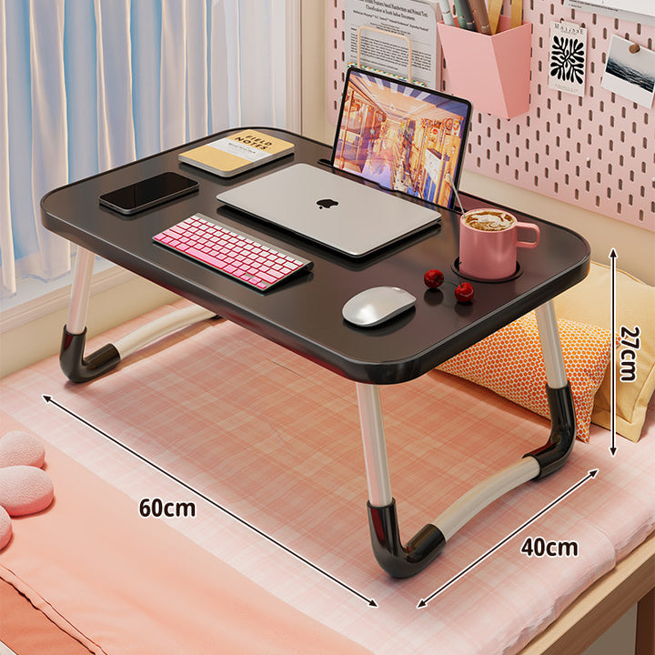 Foldable Portable Bed Laptop Table with Rounded MDF Top and Locking Folding Legs