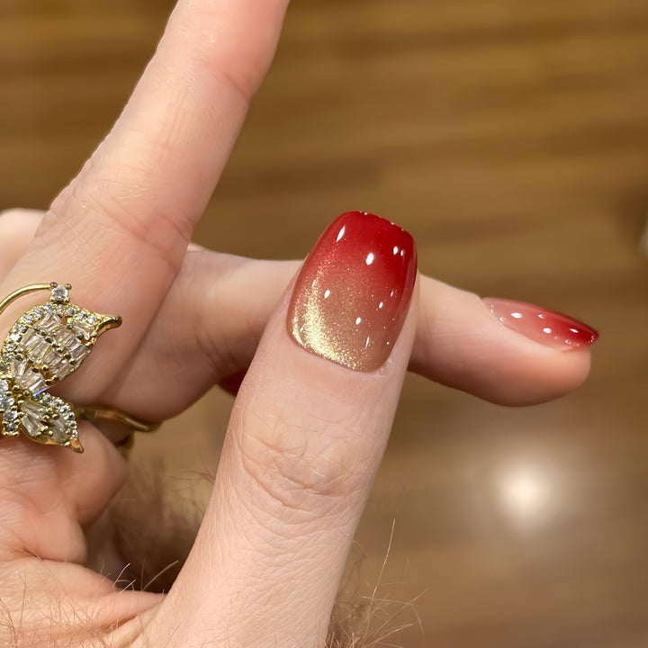 Artificial nails with festive gradient color and elegant decorations Kalsten