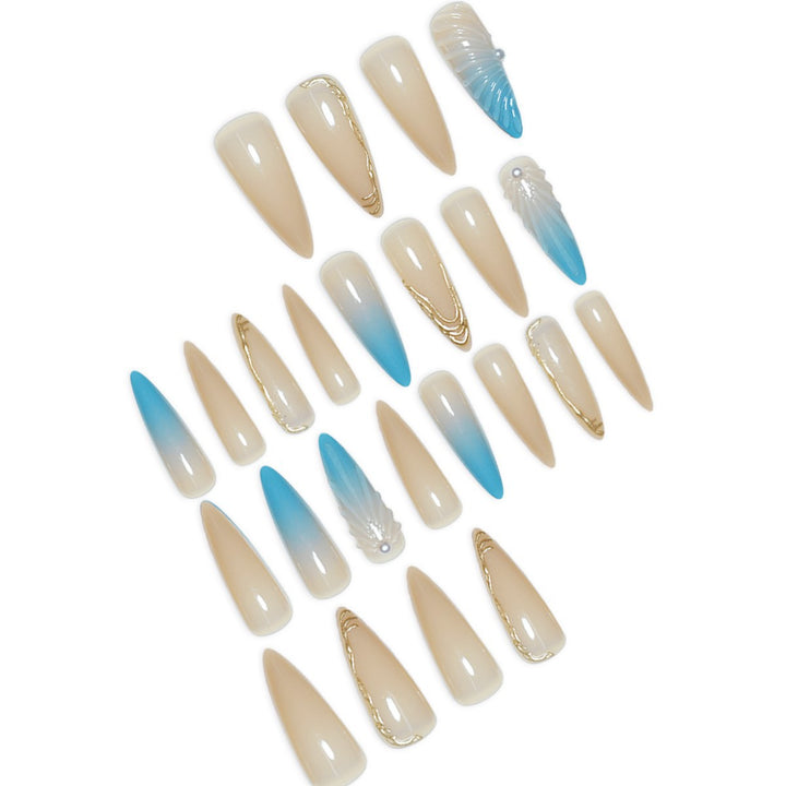 Sculpted Acrylic Press-On Nail Art Extensions Kalsten