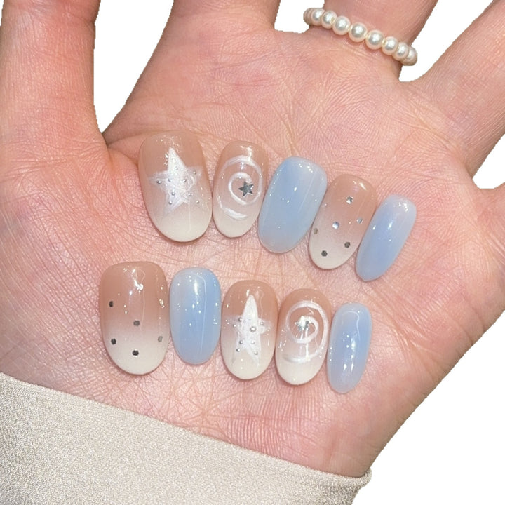 Artificial Nail Tips in Sparkling Star Design Kalsten