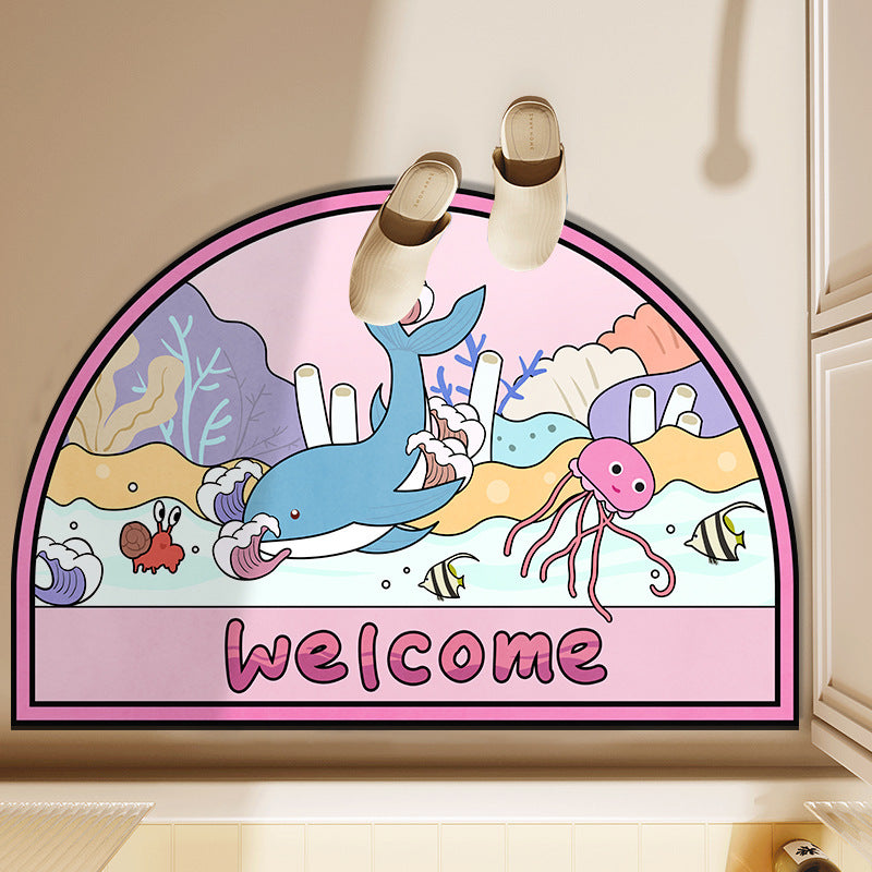 Playful Animal-Themed Decorative Bath Mat