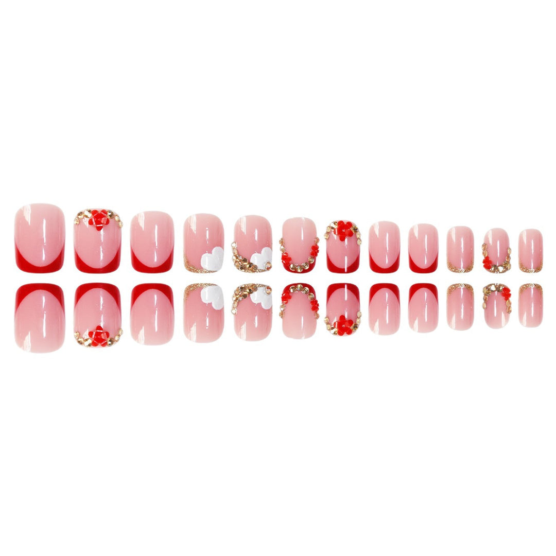 Floral-Accent Press-On Nail Art Kalsten