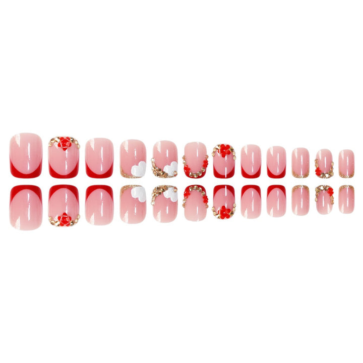 Floral-Accent Press-On Nail Art Kalsten