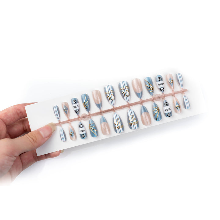 Soccer-Themed Press-On Nail Art Set