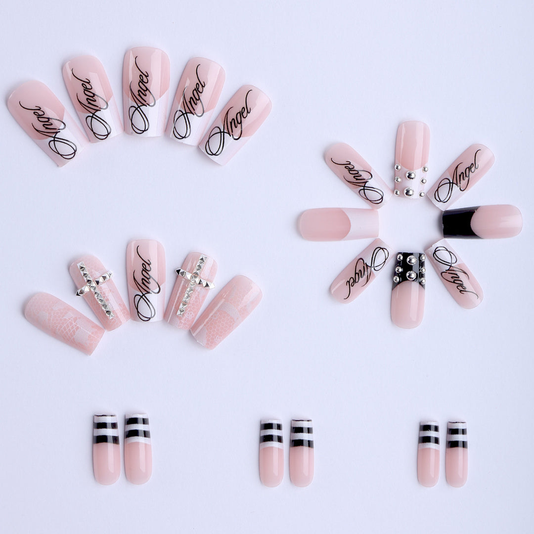 Artificial nails with glamorous 3D decorations Kalsten