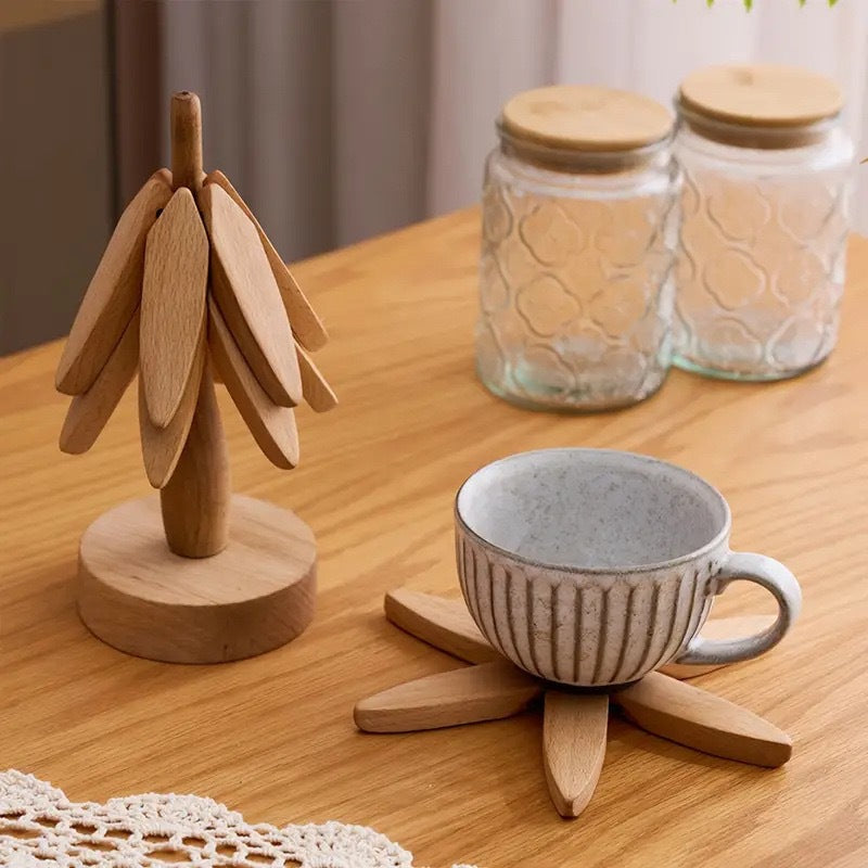 Wood-Look Coaster Set