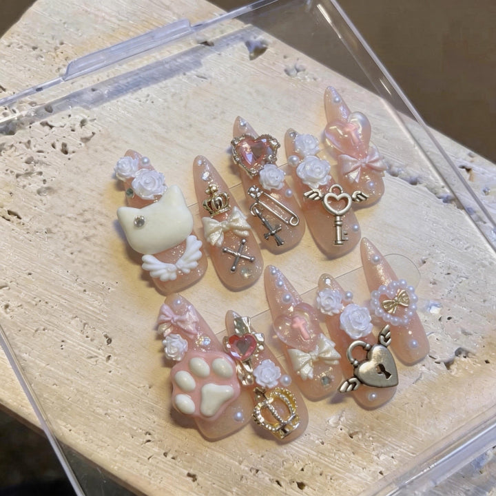 Whimsical Character-Themed 3D Press-On Nail Art Set