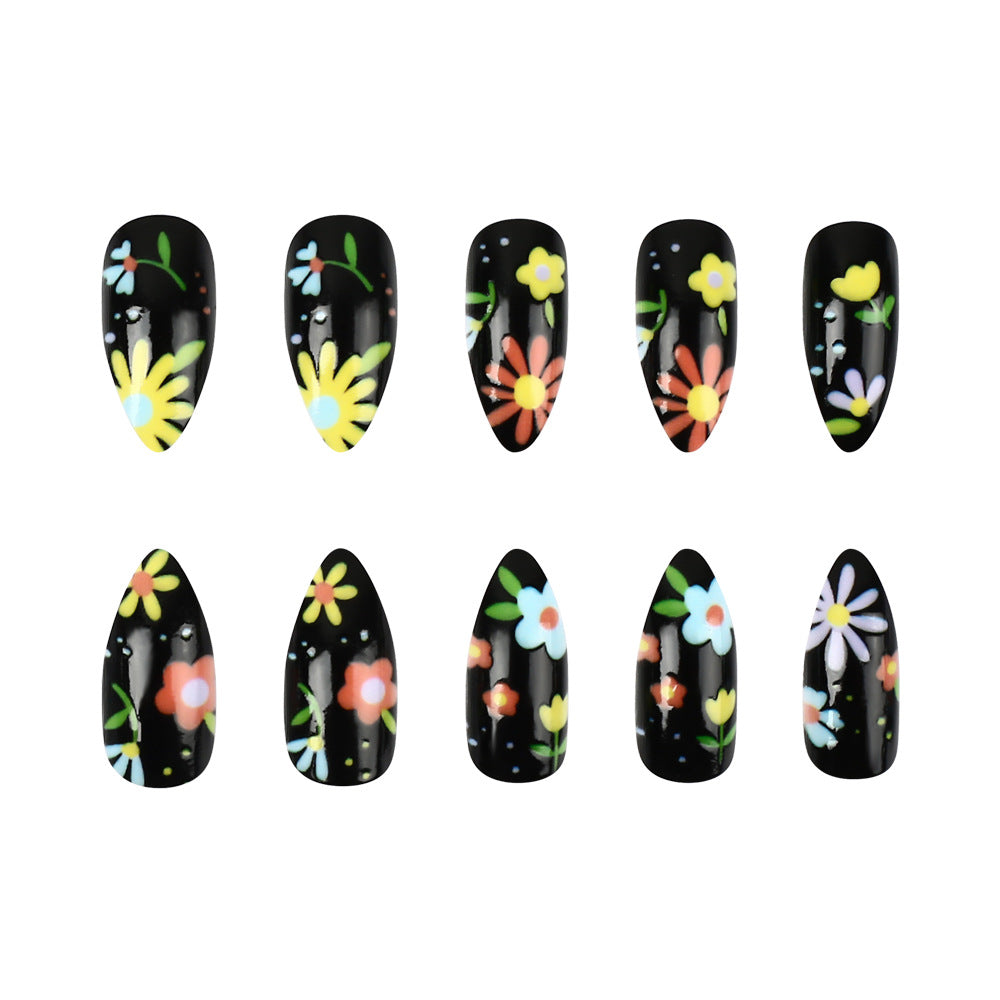 Floral Artistic Press-On Nails Kalsten
