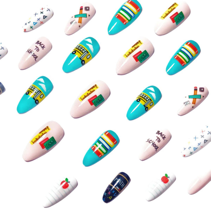 Art Nails with Creative School Motif Kalsten