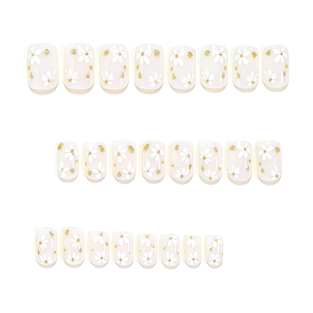 Elegant Floral Design Press-On Nail Art Kalsten