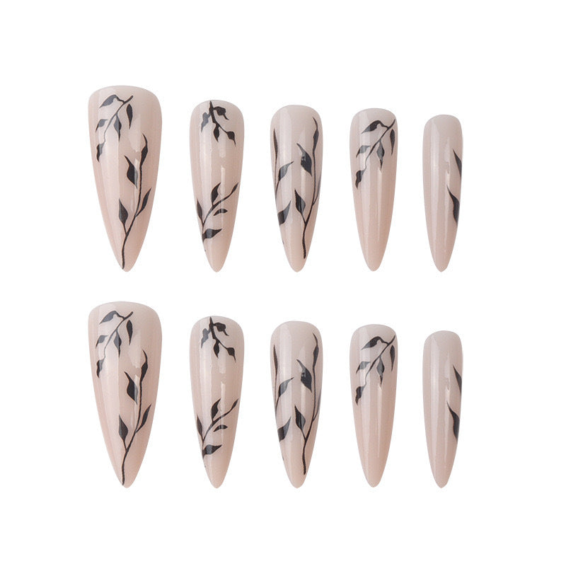 Elegant Artificial Lace Nails with Floral Design Kalsten