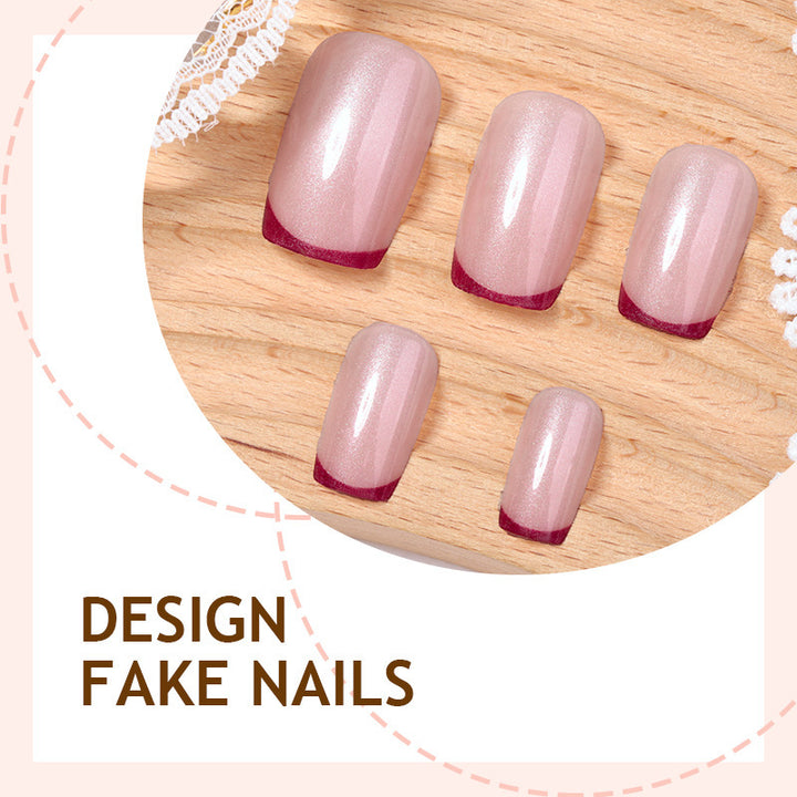 Artificial nail set with glamorous French tip design Kalsten