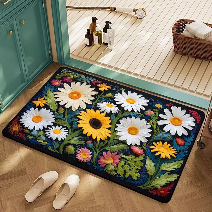 Floral Patterned Bath Mat Kalsten