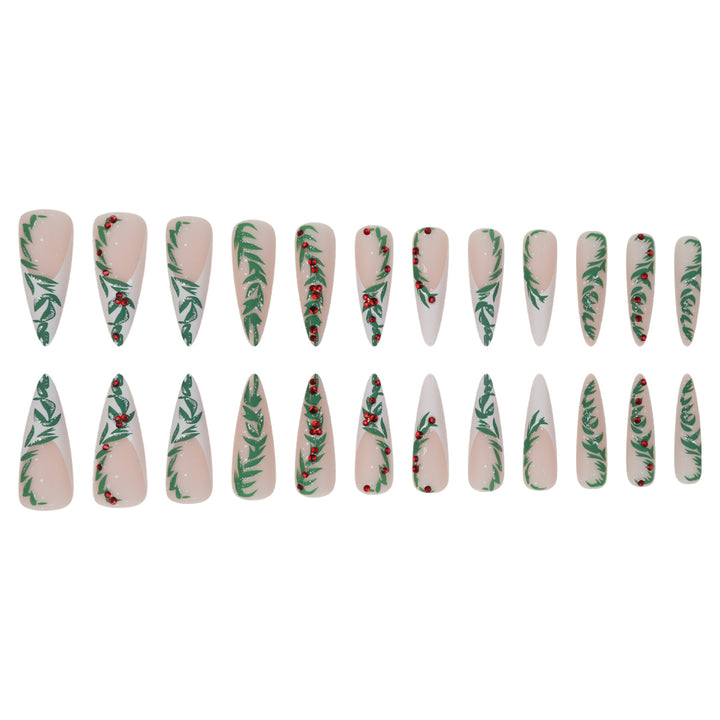 Premium Stiletto Press-On Nails with Holiday-Themed Design Kalsten