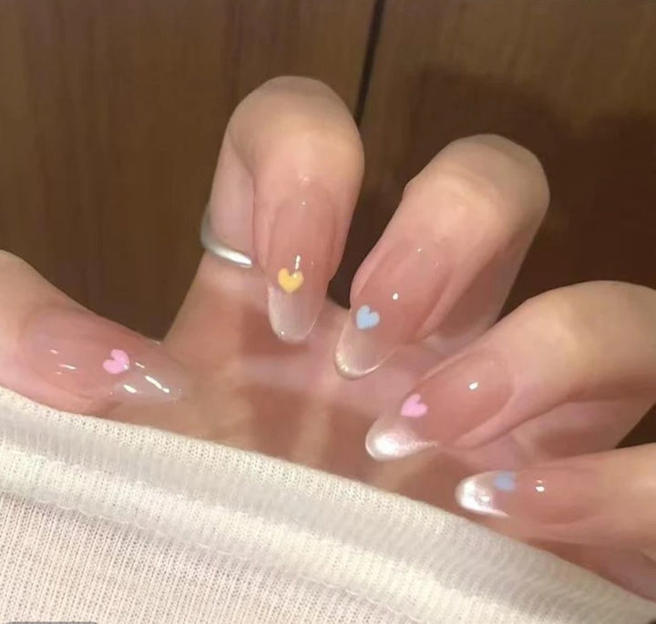 Artificial nails with elegant ombre effect and glitter coating Kalsten