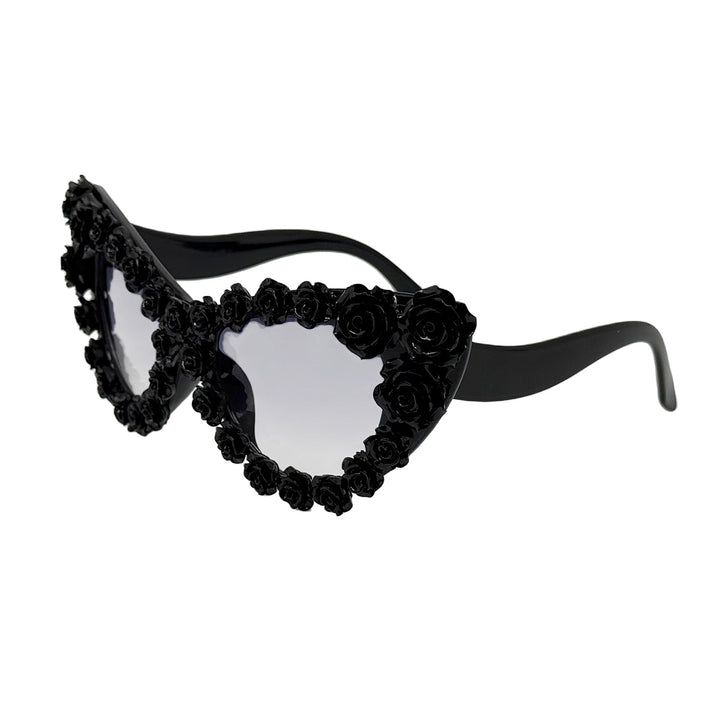 Women's Heart-Shaped Sunglasses with Floral Application Kalsten