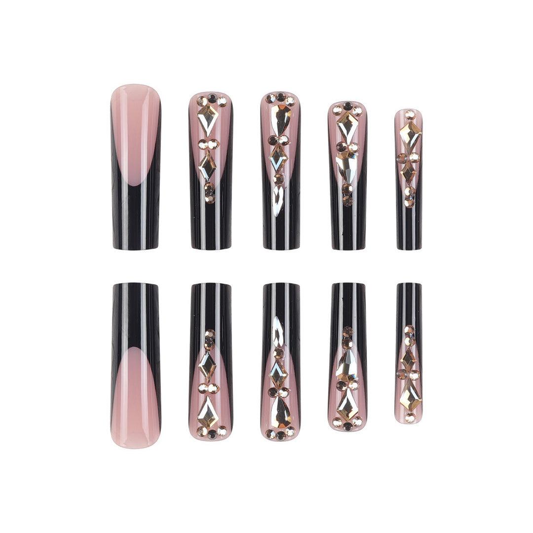 Glamorous Stiletto Press-On Nails with Rhinestone Accents Kalsten 1789085937