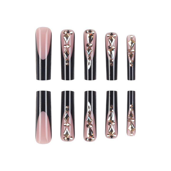 Glamorous Stiletto Press-On Nails with Rhinestone Accents Kalsten 1789085937