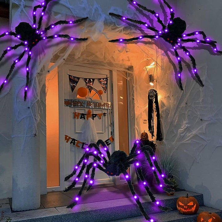 Decorative and glowing Halloween spider