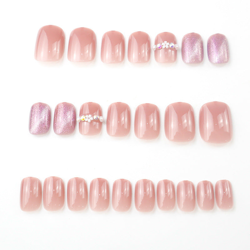 Elegant Pearl Accented Press-On Nail Art