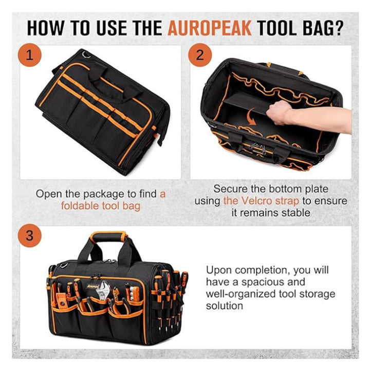 Tool bag with ergonomic design and versatile compartments Kalsten