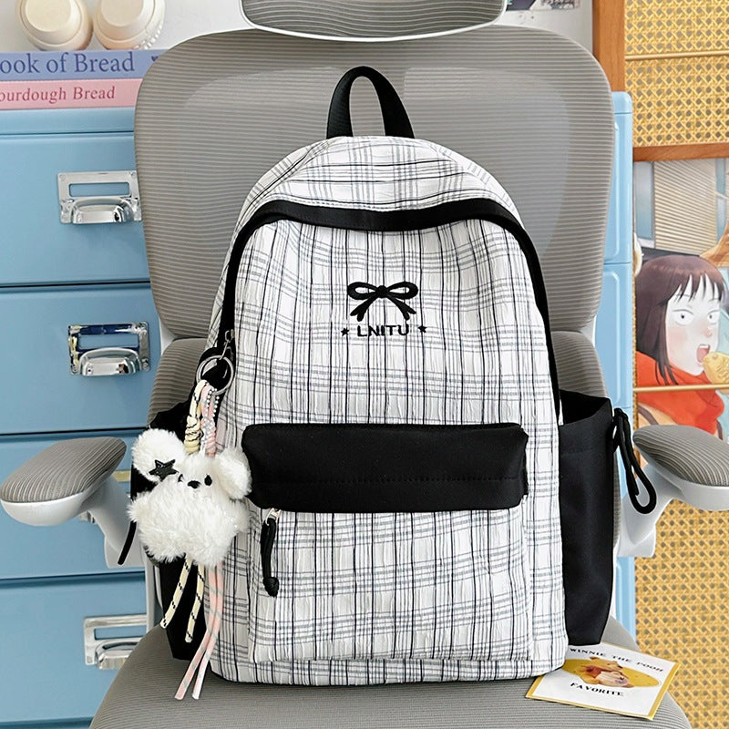 Checked Patterned Casual Backpack Kalsten