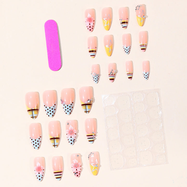 Elegant Floral and Geometric 3D Nail Art Extensions Kalsten