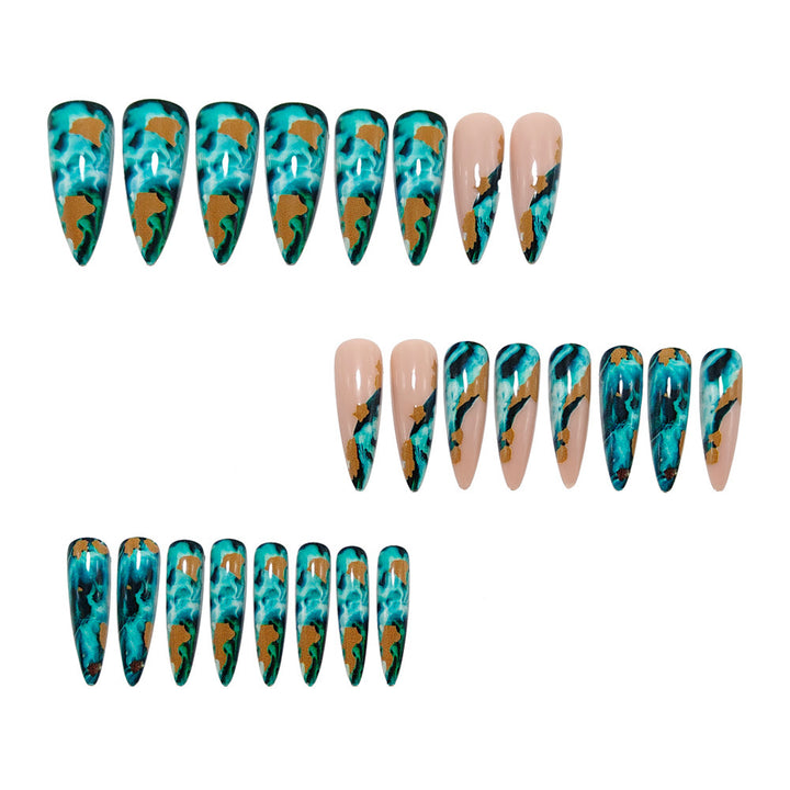 Luxury marble design artificial nails Kalsten