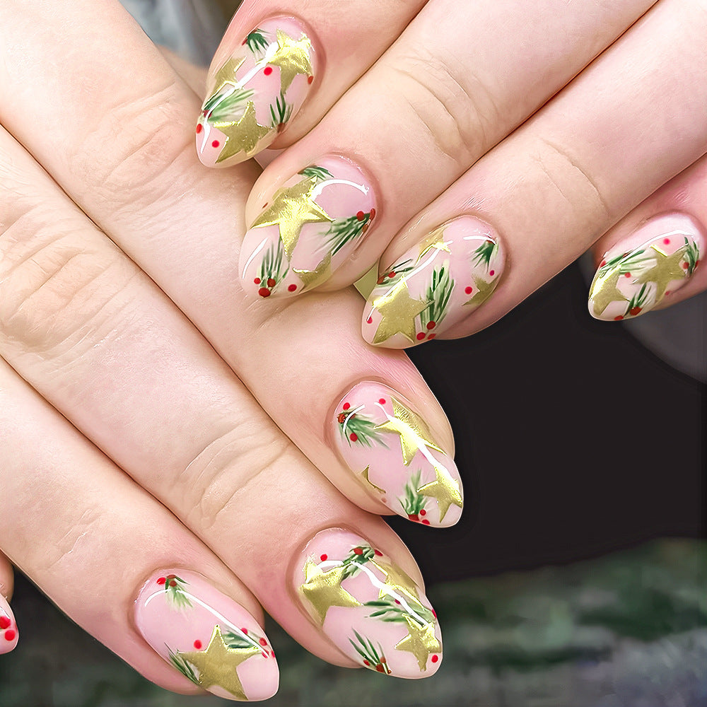 Festive Holiday-Themed Nail Art Design Kalsten