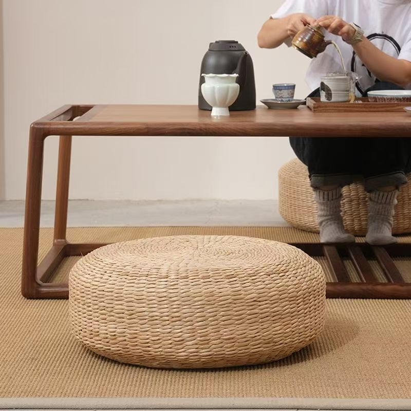 Handcrafted Natural Fiber Pouf Kalsten