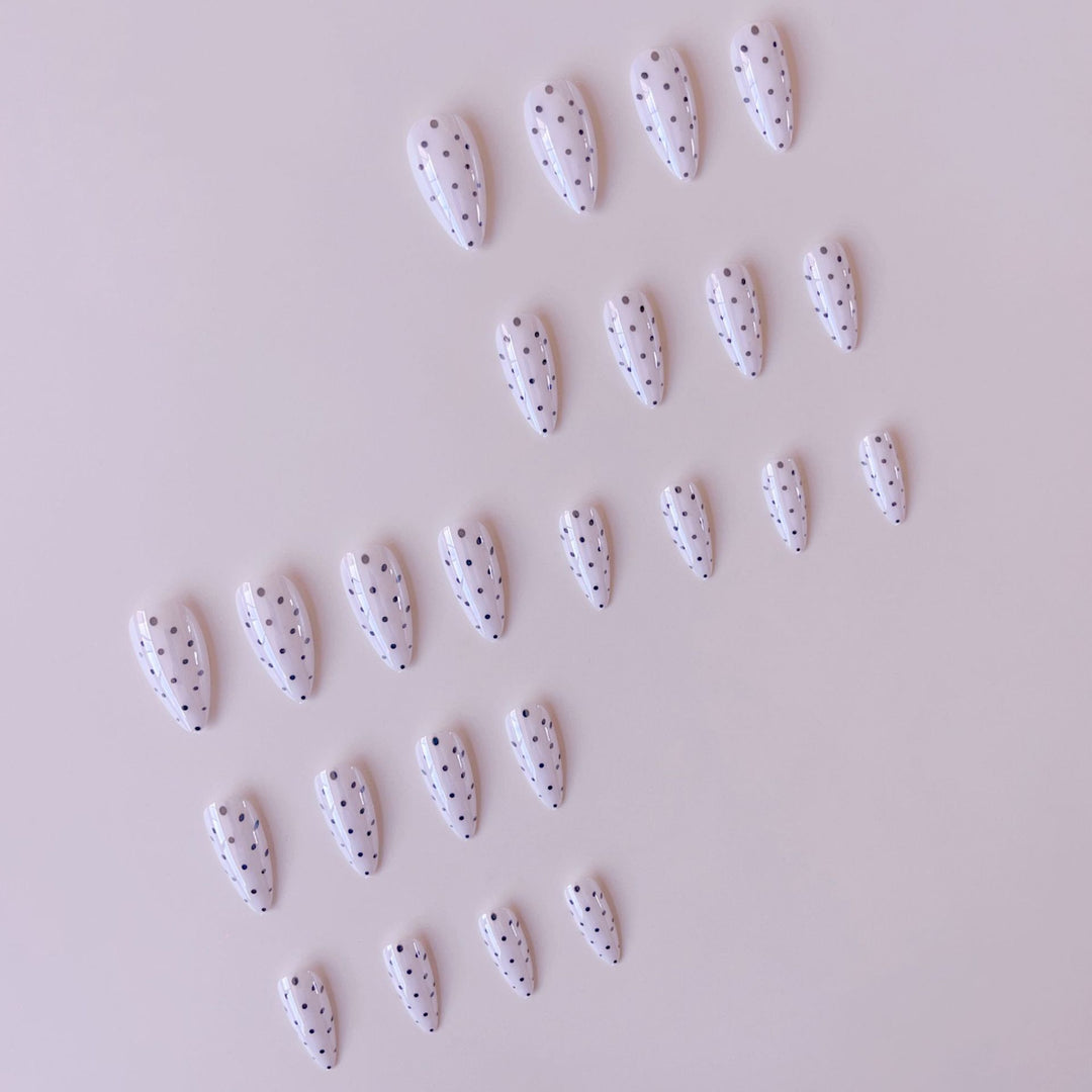 Acrylic Nail Set with Modern Polka Dot Design Kalsten