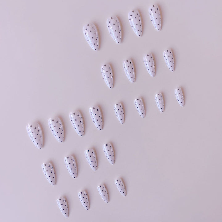 Acrylic Nail Set with Modern Polka Dot Design Kalsten