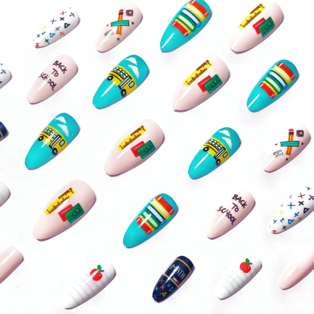 Art Nails with Creative School Motif Kalsten
