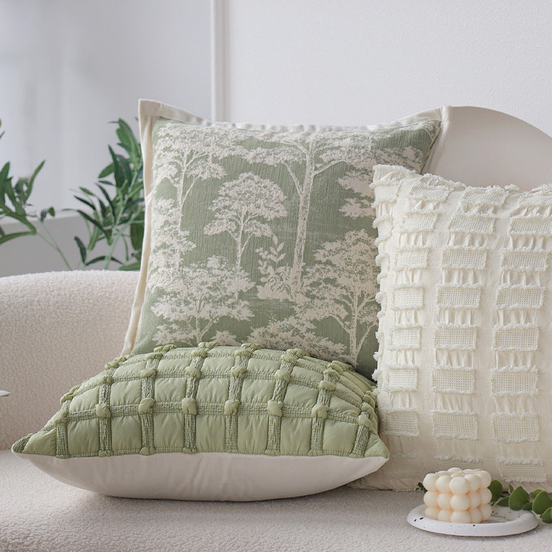 Square decorative cushion cover with textured chenille surface and concealed zipper Kalsten