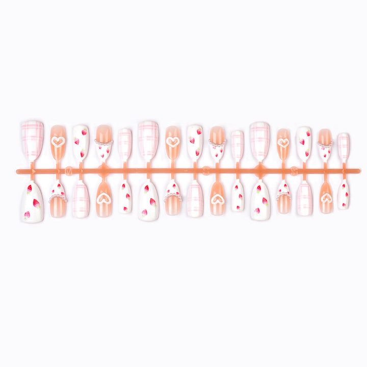 Heart and Floral Theme Press-On Nail Art Set