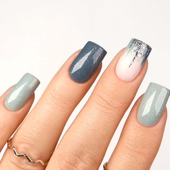Gradient Glitter Gel Nail Tips Set Kalsten