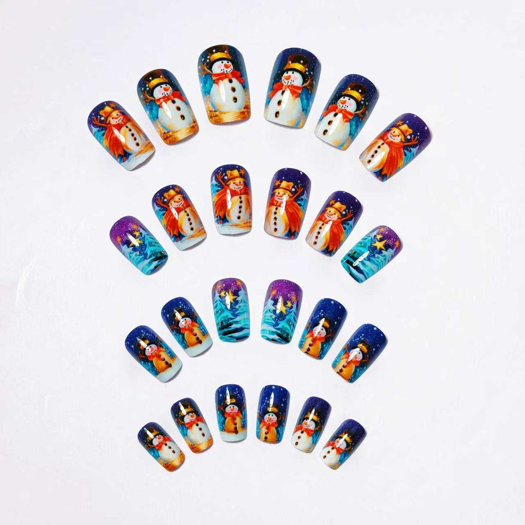 Artificial nails with cheerful snowman design Kalsten